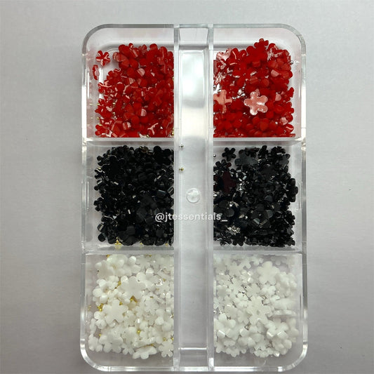 Red,White & black 3D Resin Flower BOx - JTessentials