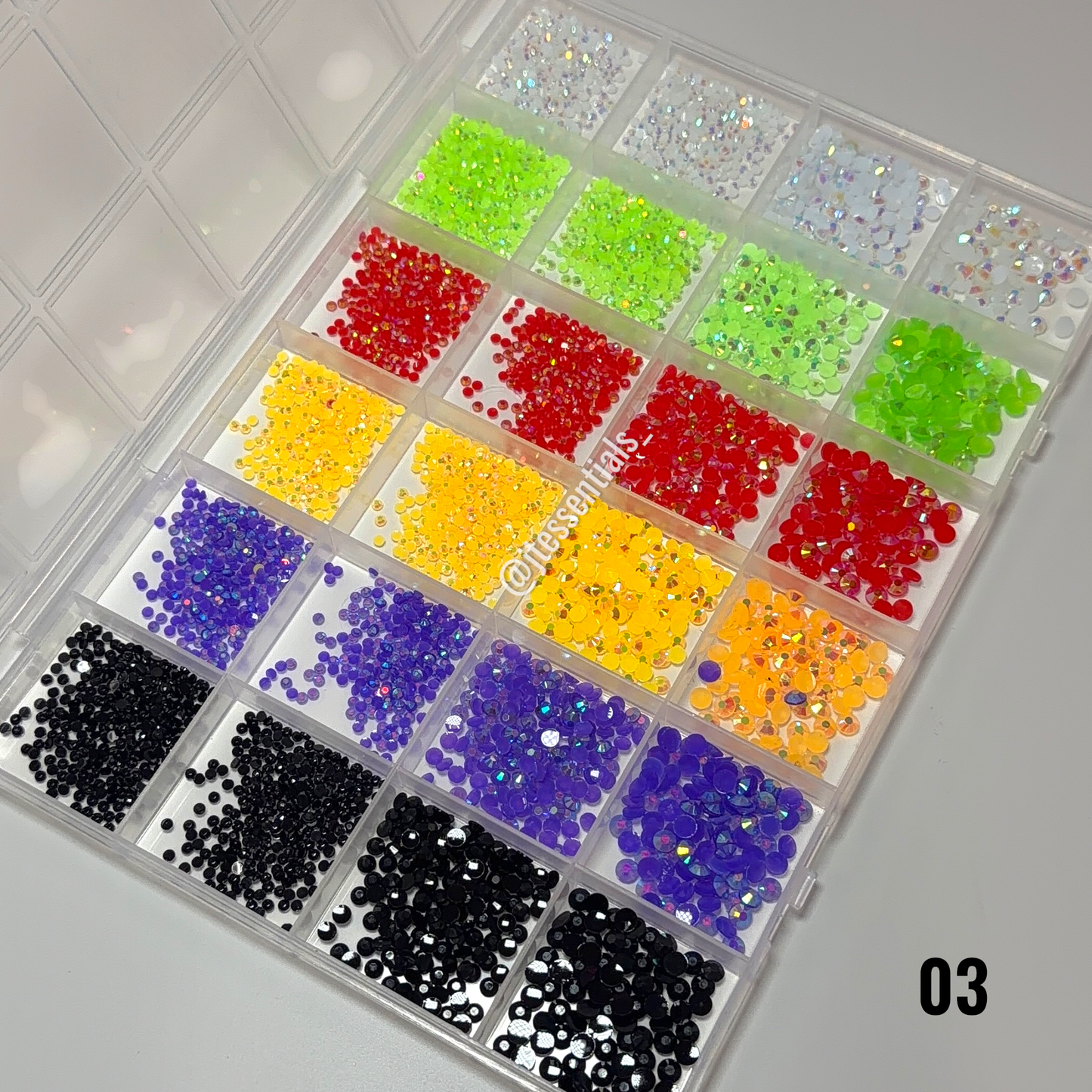 Rhinestone box mix •24 grid - JTessentials