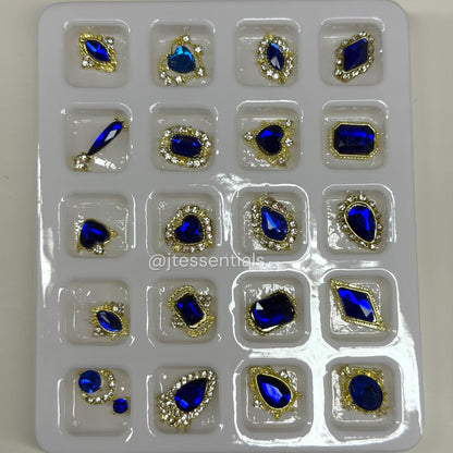 Rhinestone Nail Charm Box - 20 Pcs Luxury Nail Charms for Stunning Nail Art - JTessentials
