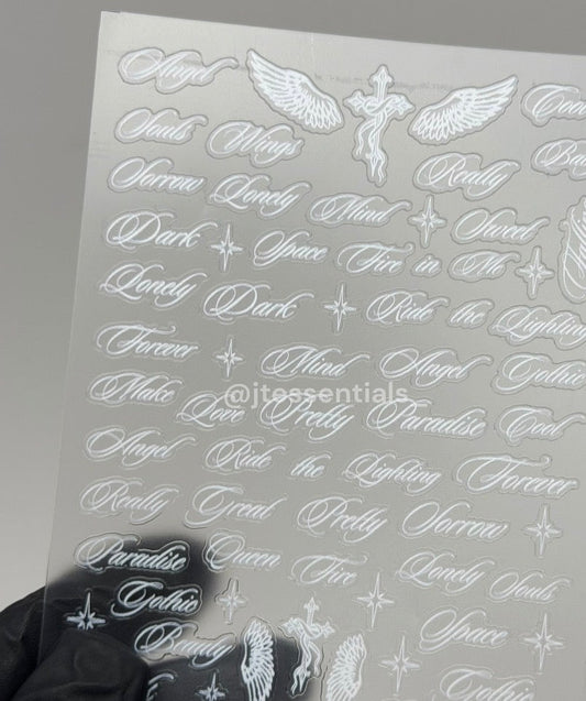 Script Nail Stickers – Nail Decals - JTessentials