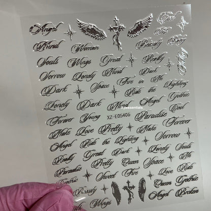 Script Nail Stickers – Nail Decals - JTessentials