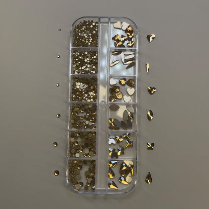 Shape Champagne Rhinestone Box - High Quality Rhinestone box - JTessentials