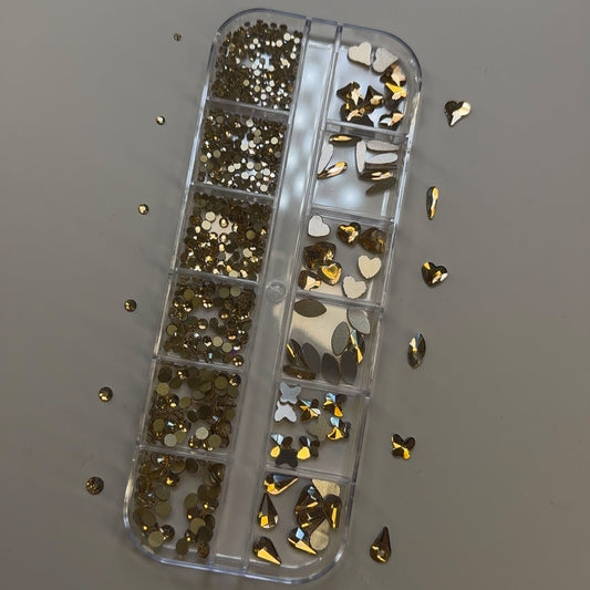 Shape Champagne Rhinestone Box - High Quality Rhinestone box - JTessentials