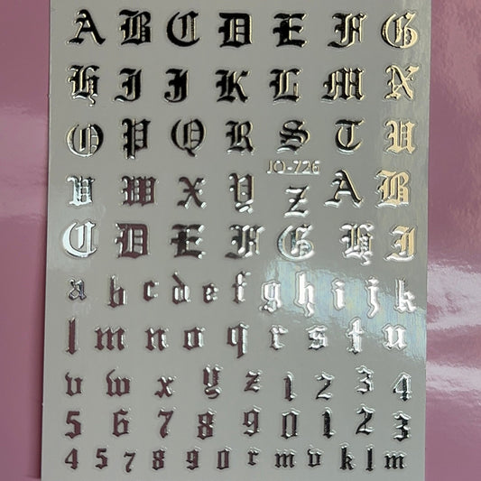 Silver Letter - Nail sticker - JTessentials