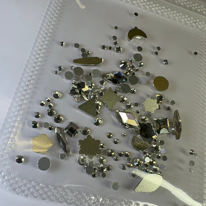 Silver Rhinestone Mix - nail crystals decoration bag - JTessentials