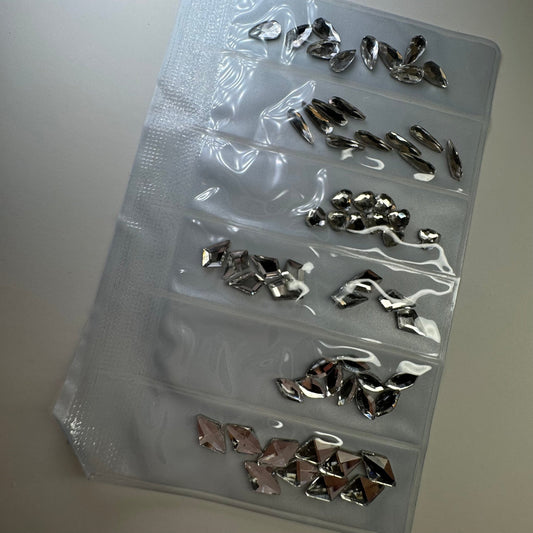 Silver Rhinestone Shape - 6 grit pack of crystals for nail decoration - JTessentials