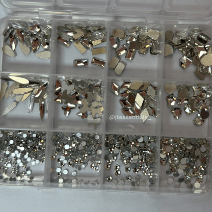 Silver Rhinestones Flatback - picker & tweezer art set - JTessentials