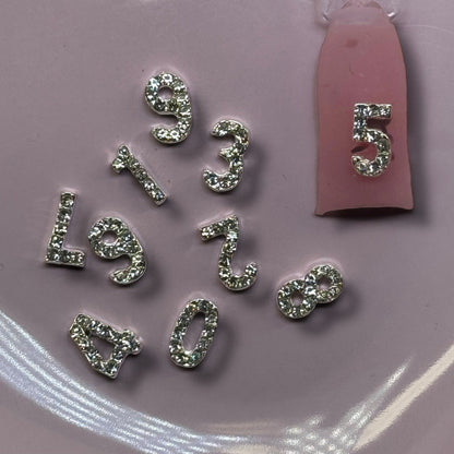 SMALL Numbers 0 - 9 Nail Charm Silver – Perfect for Customizable Nail Art! - JTessentials