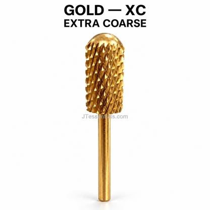 Smooth-Top Barrel Ball Carbide Nail Drill Bit – Gold & Silver - JTessentials