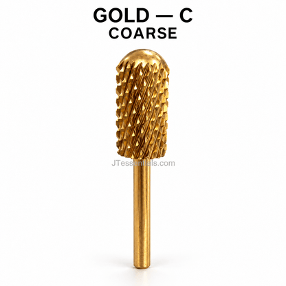 Smooth-Top Barrel Ball Carbide Nail Drill Bit – Gold & Silver - JTessentials
