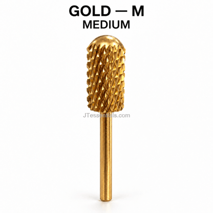 Smooth-Top Barrel Ball Carbide Nail Drill Bit – Gold & Silver - JTessentials