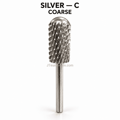 Smooth-Top Barrel Ball Carbide Nail Drill Bit – Gold & Silver - JTessentials