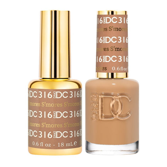 S’MORES 316 DC Gel Duo – Rich Nude Brown Gel + Matching Lacquer | Warm Chocolate Cream Finish - JTessentials