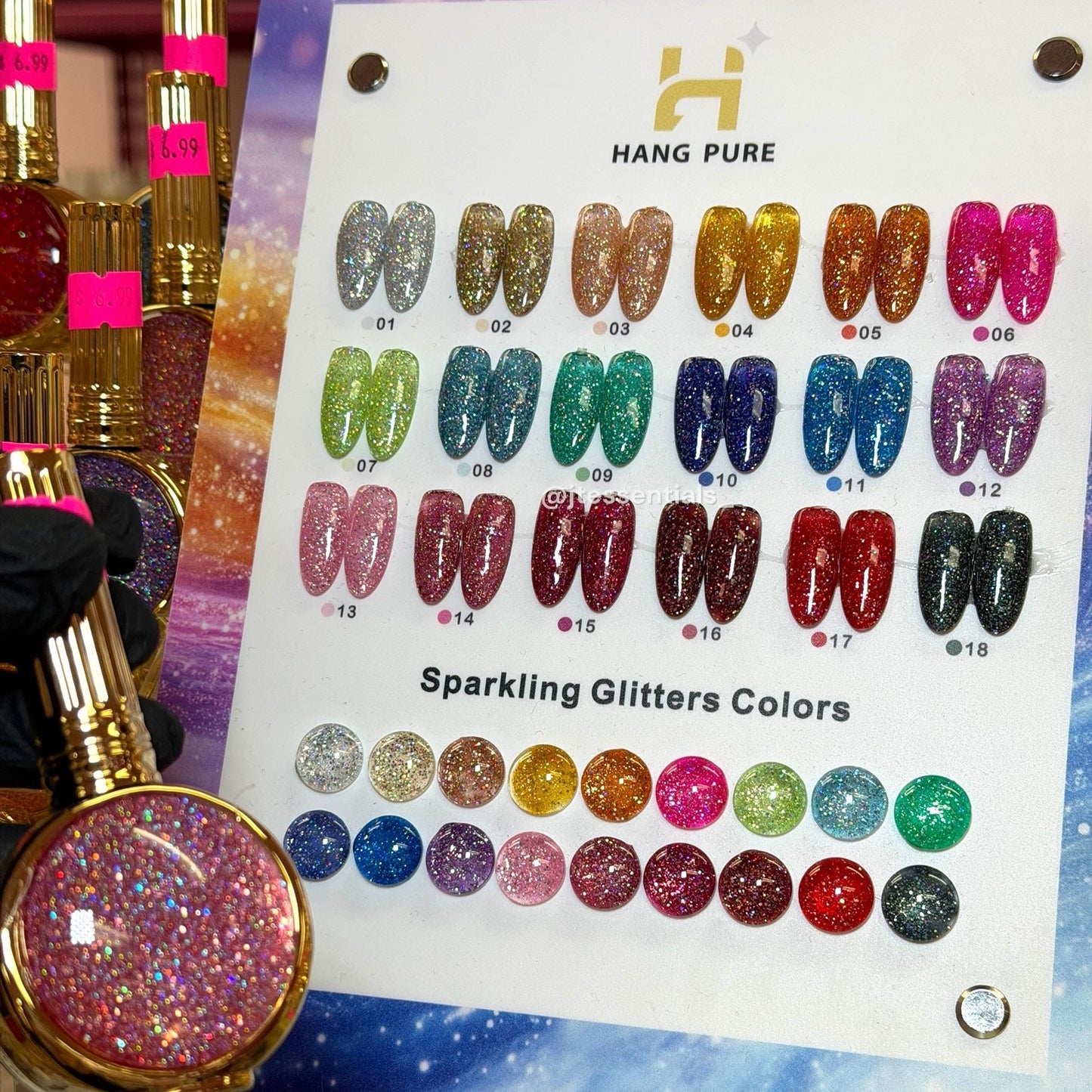 Sparkling Glitters 18 Colors - HANG PURE - JTessentials