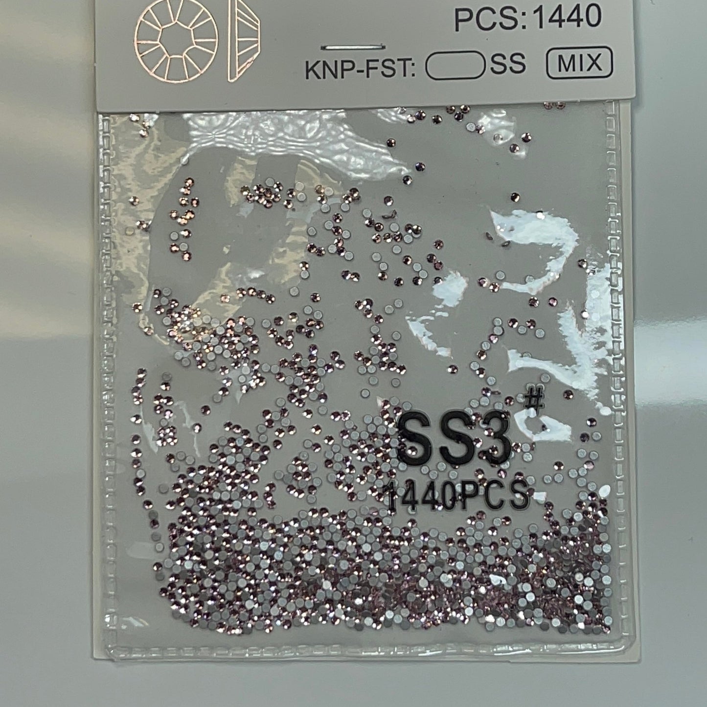 Ss3 - Light pink rhinestone 1440 pcs - JTessentials