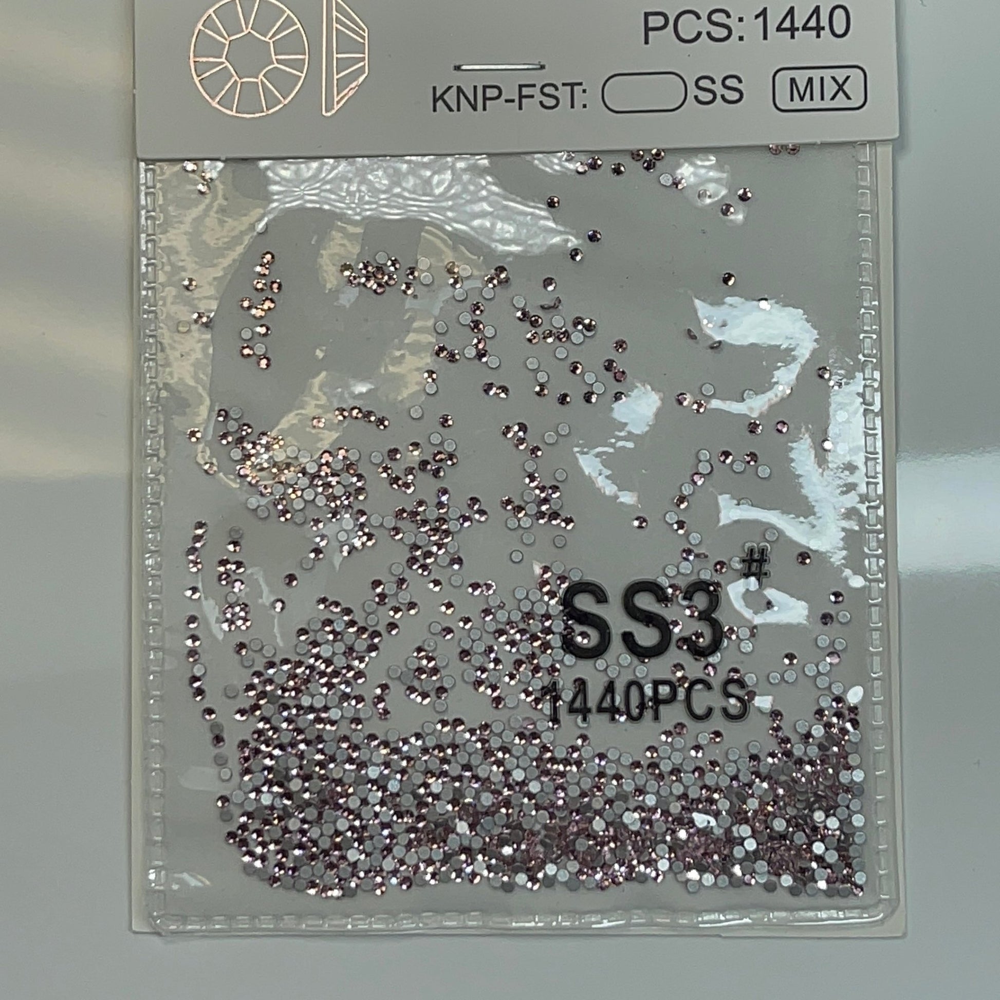 Ss3 - Light pink rhinestone 1440 pcs - JTessentials