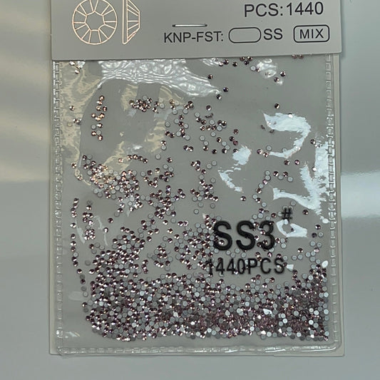 Ss3 - Light pink rhinestone 1440 pcs - JTessentials