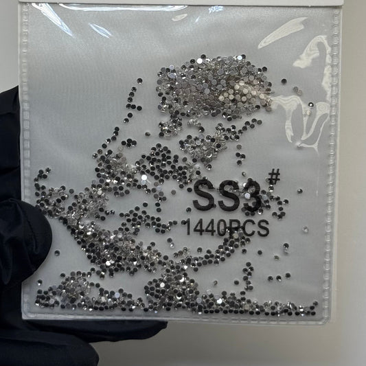 Ss3 - Silver rhinestone 1440 pcs - JTessentials