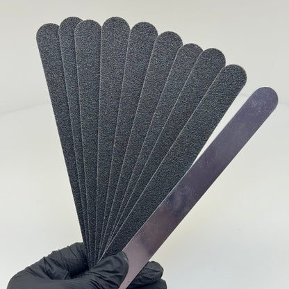 Stainless Steel Nail File Base with 10 Disposable Stickers – Professional Reusable File for Salon Nail Shaping - JTessentials