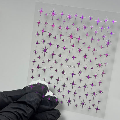 Star Nail Art Stickers – Celestial Design Sheet SU - 33 for Nail Decoration - JTessentials