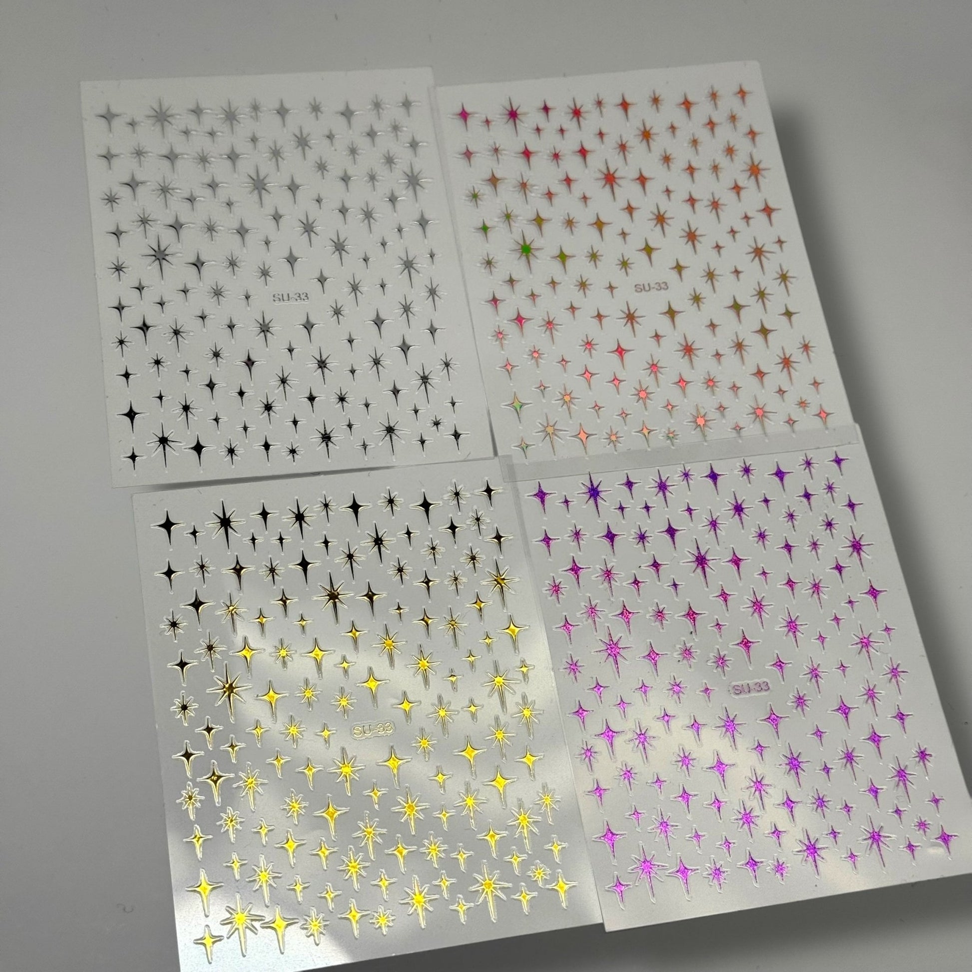 Star Nail Art Stickers – Celestial Design Sheet SU - 33 for Nail Decoration - JTessentials
