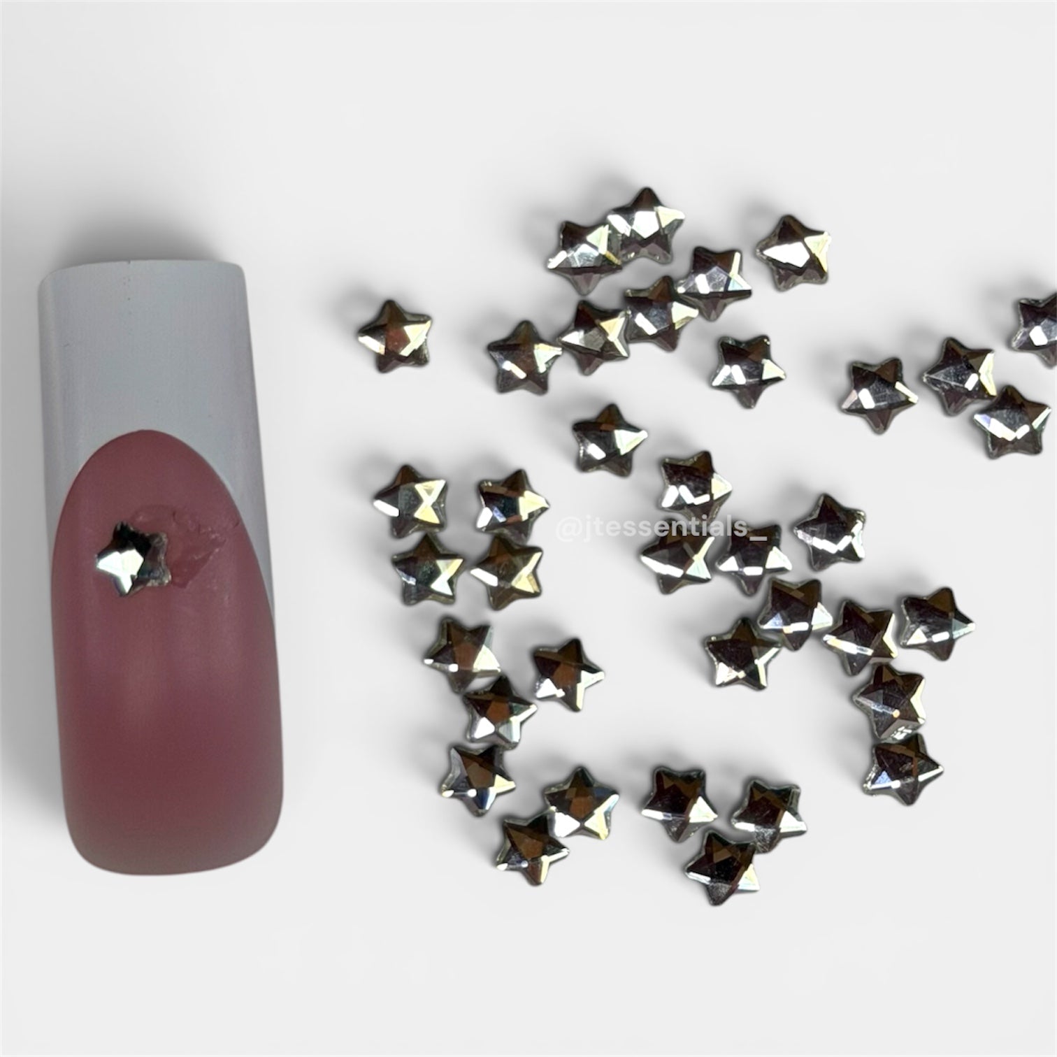 Star Rhinestone Nail Charms – Silver Nail Gems - JTessentials