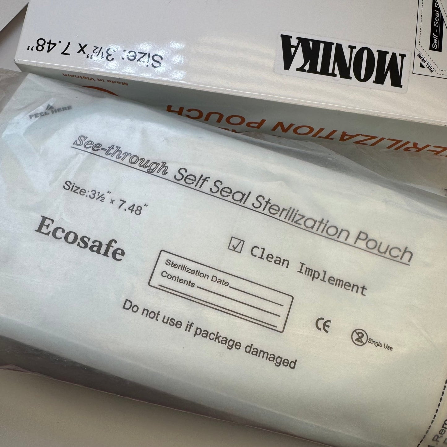 Sterilization Pouches - 200 Pcs Box, Self - Sealing for Hygienic Nail Tools - JTessentials