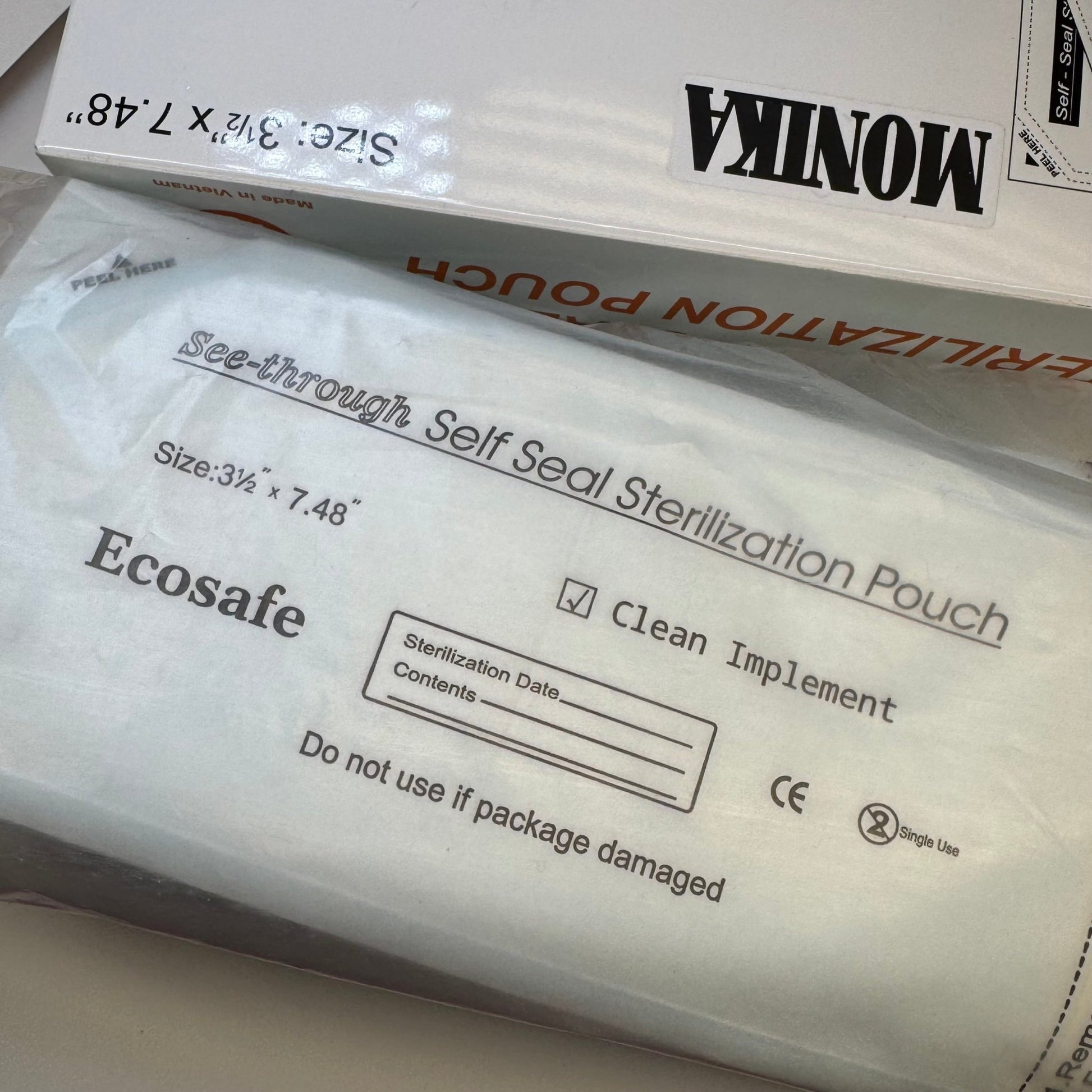 Sterilization Pouches - 200 Pcs Box, Self - Sealing for Hygienic Nail Tools - JTessentials