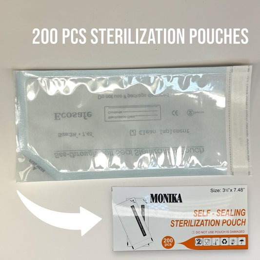 Sterilization Pouches - 200 Pcs Box, Self - Sealing for Hygienic Nail Tools - JTessentials