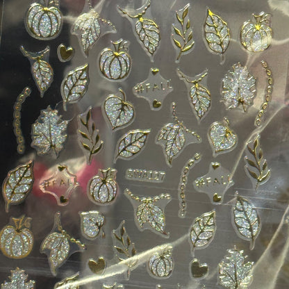 SWA127 - pumpkin\leaf - silver and gold - JTessentials