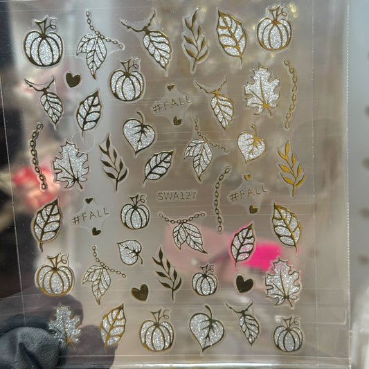 SWA127 - pumpkin\leaf - silver and gold - JTessentials