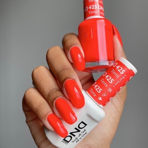 TERRA COTTA 425 – DND Gel Polish Duo | Warm Earthy Orange + Matching Lacquer - JTessentials