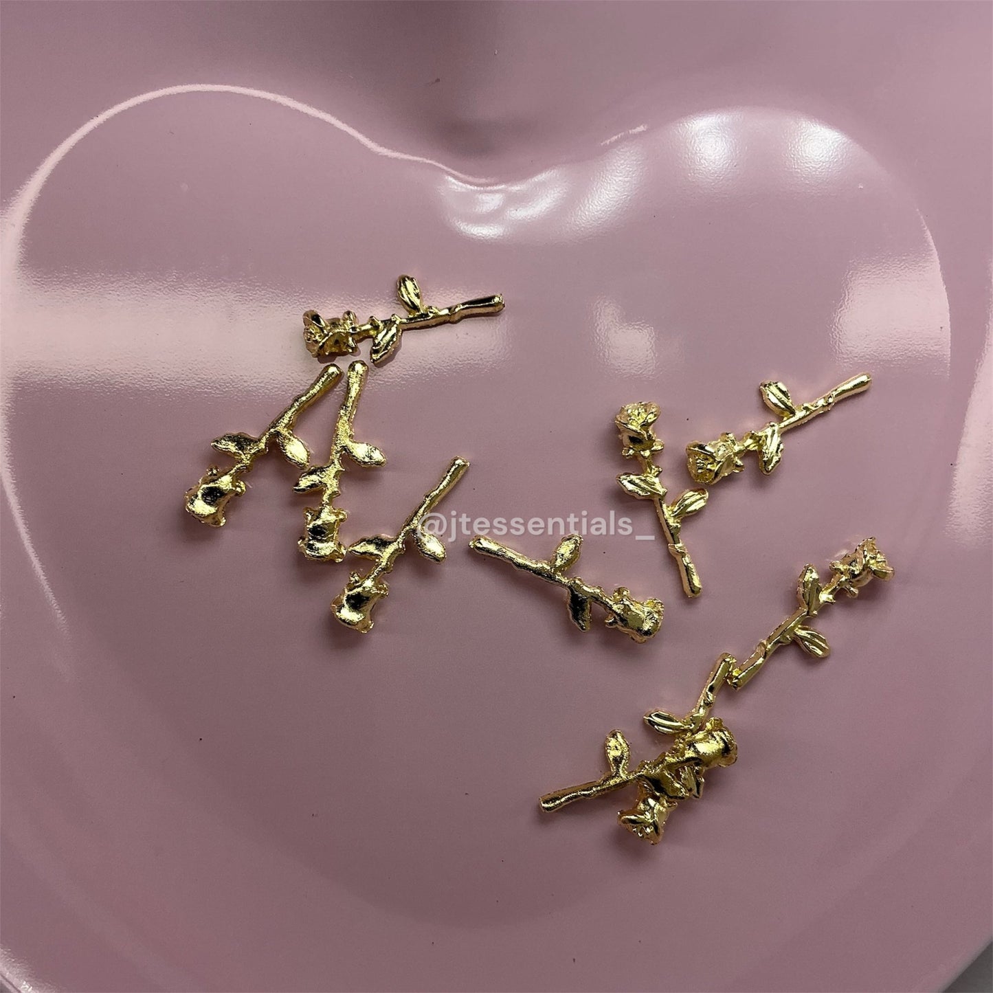 Thin Gold Thorn Rose Nail Charms – 10pcs Bag - JTessentials