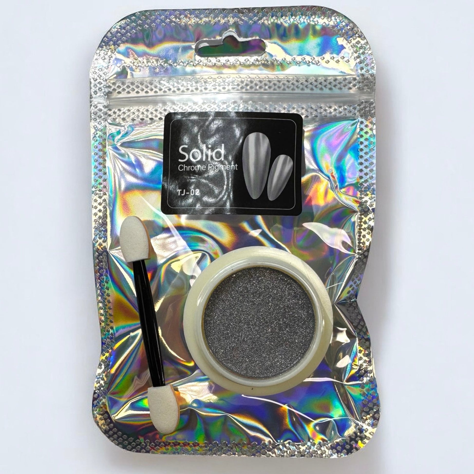 TJ - 02 Chrome Pigment - Silver Mirror Effect for Stunning Nail Art - JTessentials