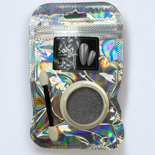 TJ - 02 Chrome Pigment - Silver Mirror Effect for Stunning Nail Art - JTessentials