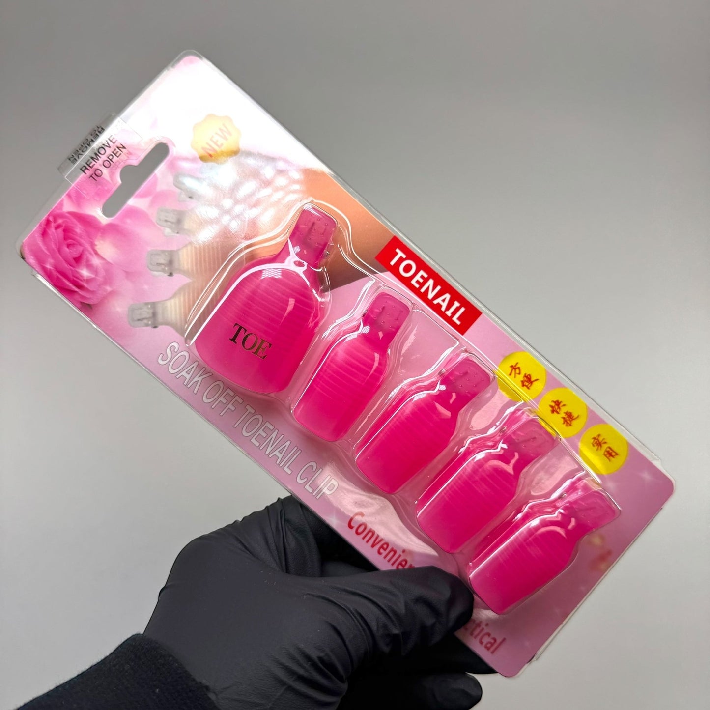 Toe Nail Soak Off Clips – Convenient & Efficient Nail Removal Tool (5 Pcs, Pink) - JTessentials