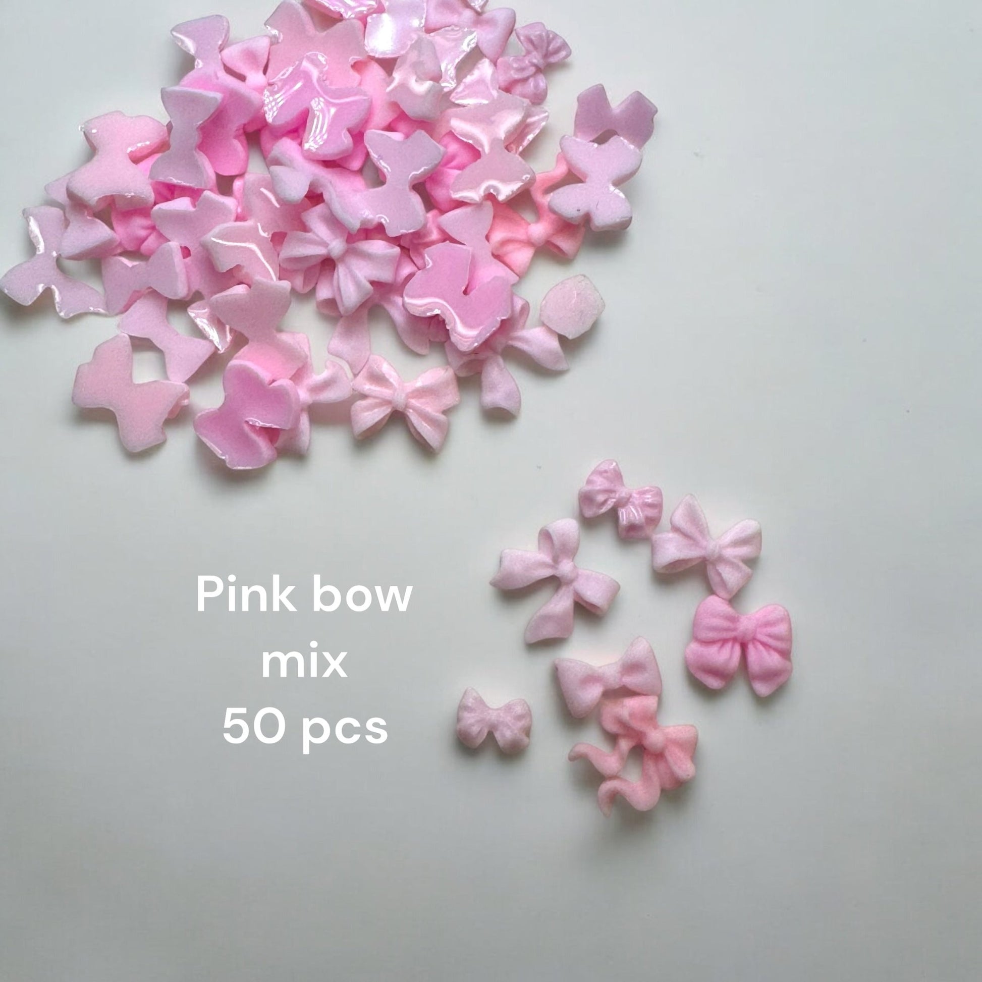 Ultimate Pink Bow Mix Nail Charms - 50 Pcs for Elegant Nail Art - JTessentials
