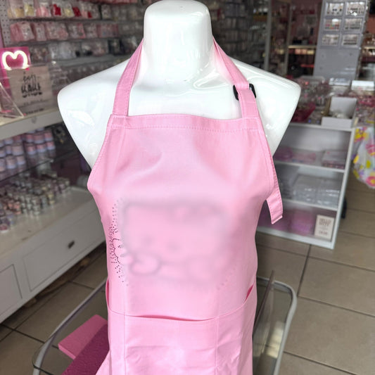 Waterproof pink & pink KITTY Apron – Chic & Functional for Nail Techs, Stylists & Artists - JTessentials
