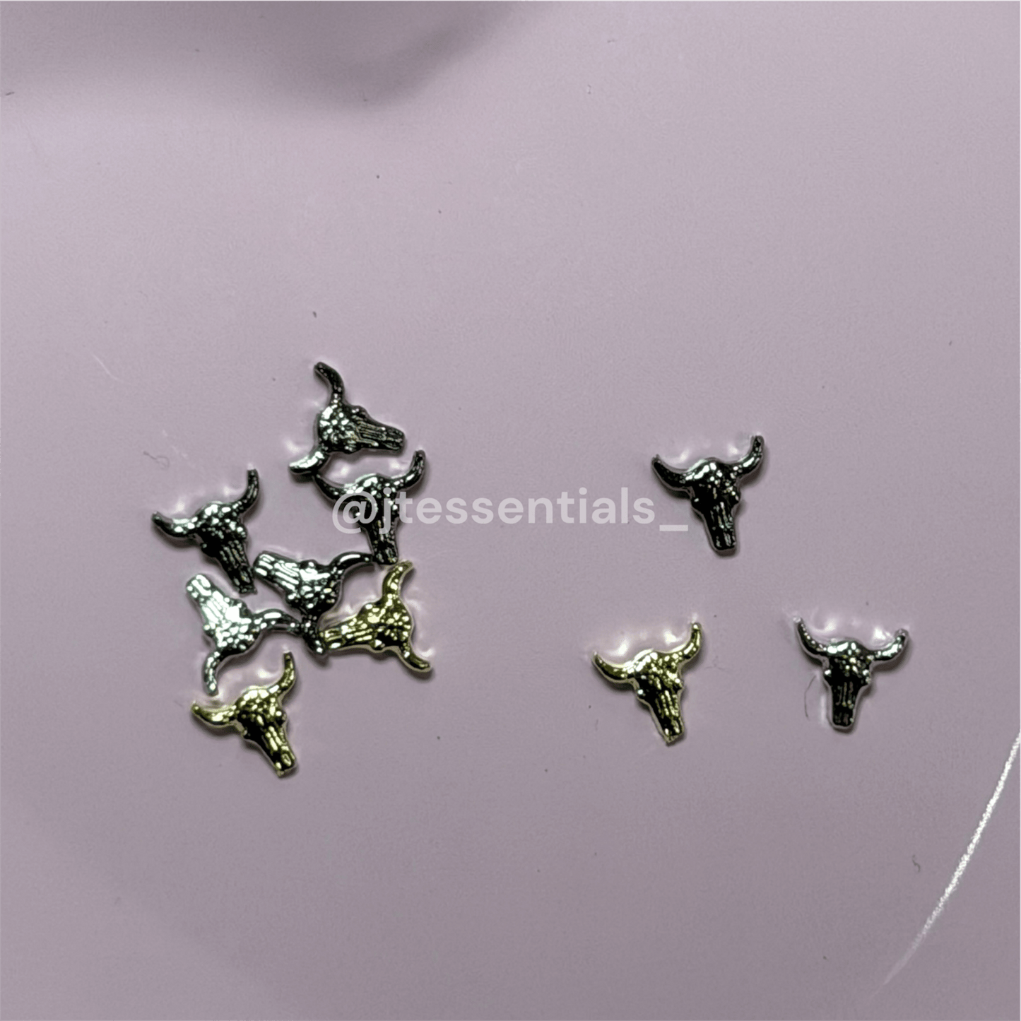 Western Bull Head Nail Charms – Gold & Silver Cowboy Nail Decor - JTessentials