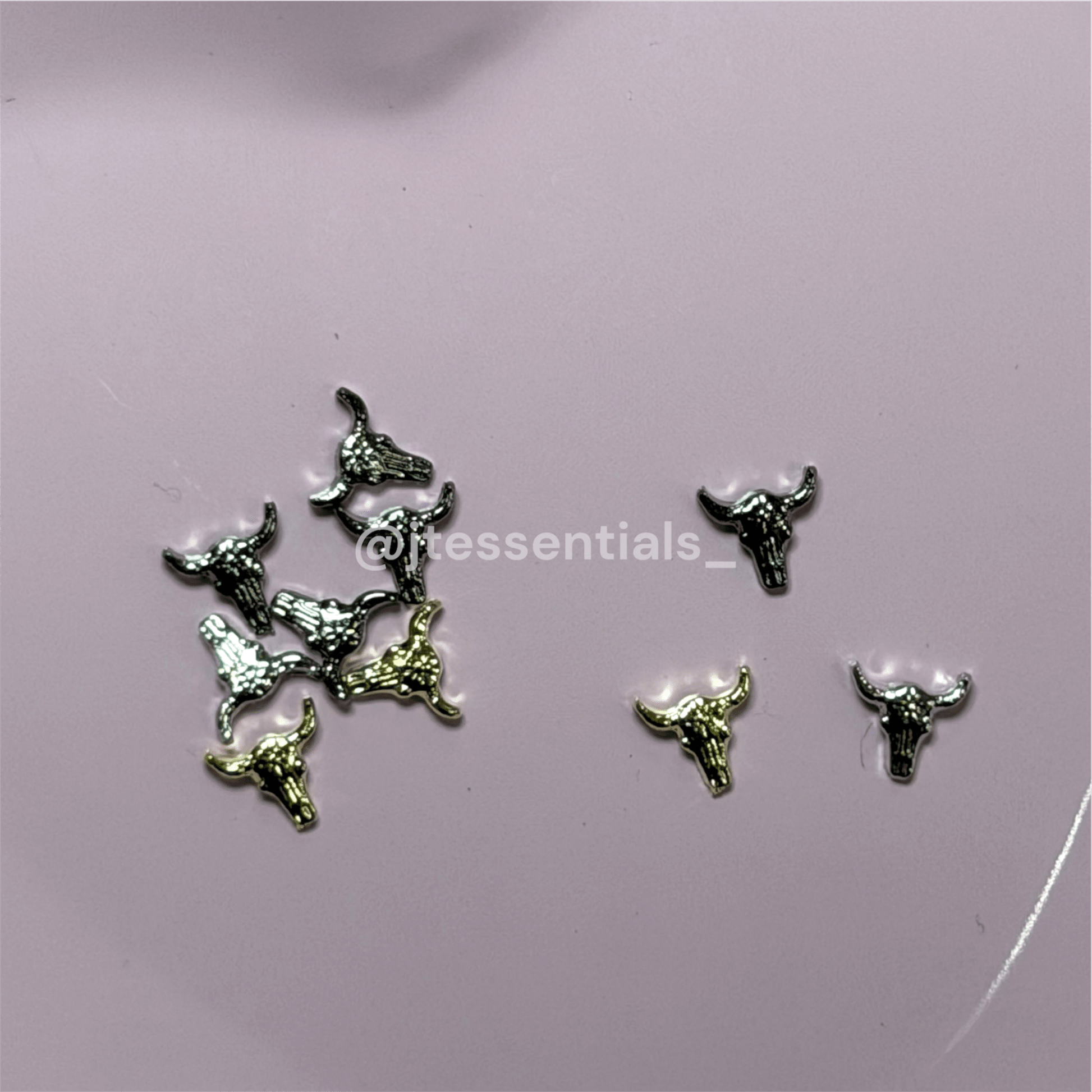 Western Bull Head Nail Charms – Gold & Silver Cowboy Nail Decor - JTessentials