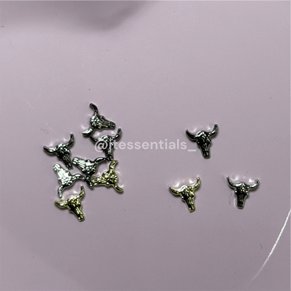 Western Bull Head Nail Charms – Gold & Silver Cowboy Nail Decor - JTessentials