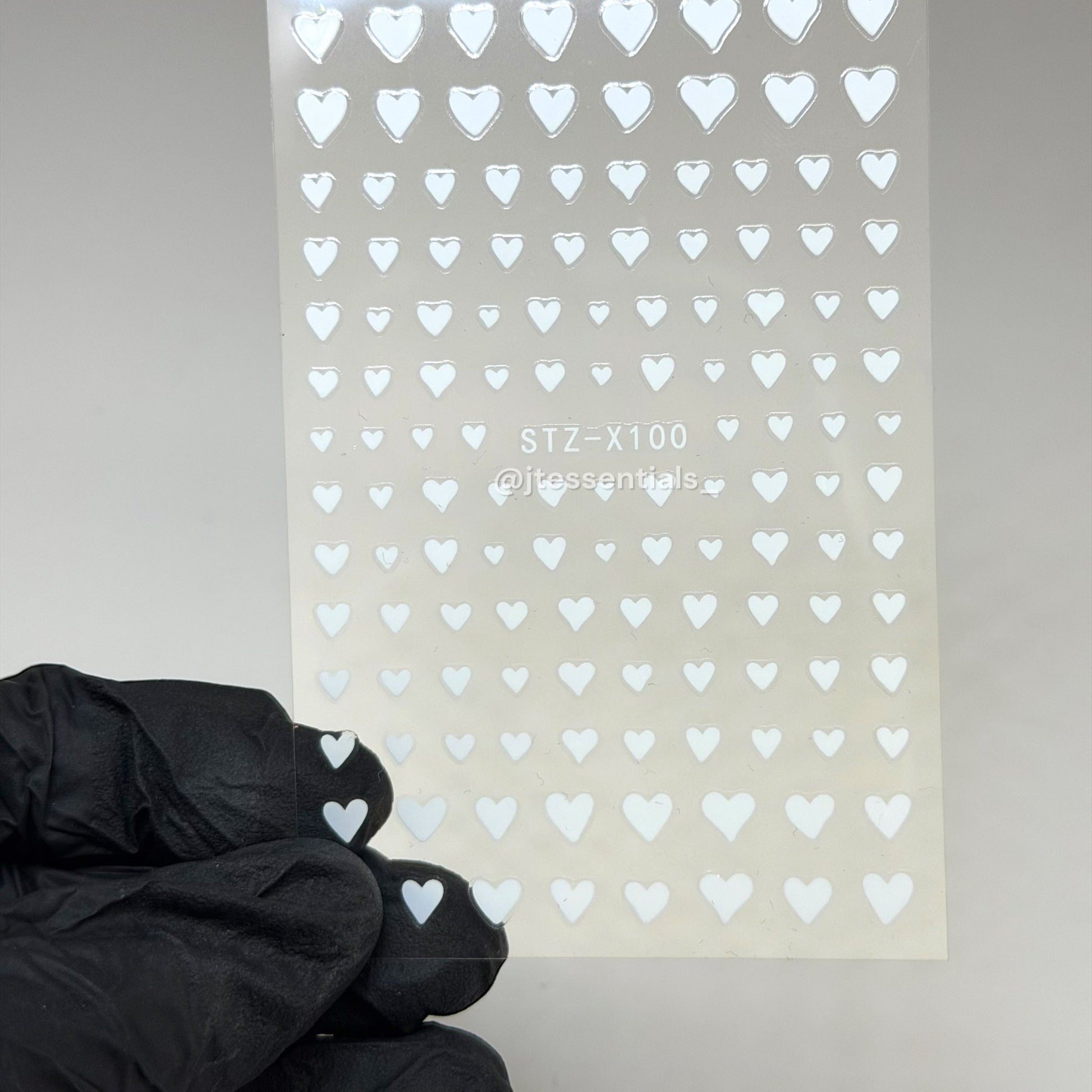 White Heart Nail Stickers | X100 - JTessentials