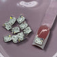 White Silver & AB Bling Bow Face - hello k nail charm - JTessentials