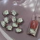 White Silver & PINK Bling Bow Face - hello k nail charm - JTessentials
