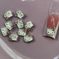 White Silver & PINK Bling Bow Face - hello k nail charm - JTessentials