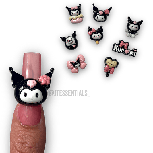 8 PCs Kuromi Jumbo Charms•Black - JTessentials